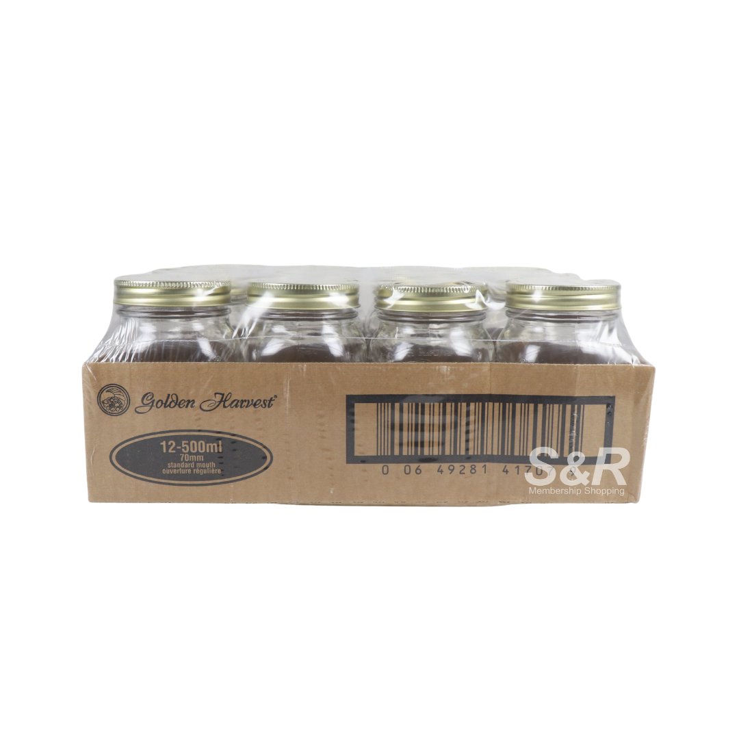 Golden Harvest Mason Jars 12 x 500mL capacity